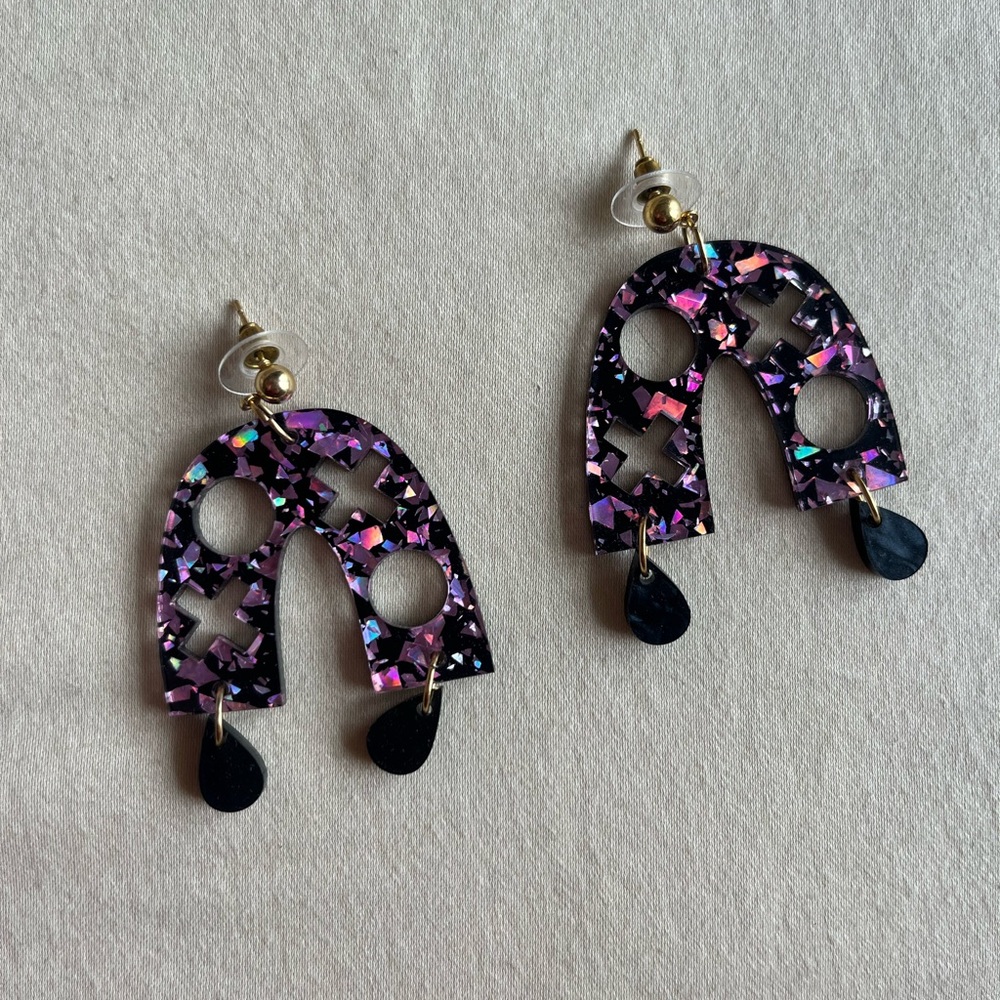 Handmade Statement Dangle Earrings - Lazer Cut - Post back